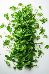 Obraz premium Fresh Arugula Salad Vibrant Green Leafy Vegetable, Perfect for Healthy Eating, Culinary Delights