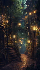 Fototapeta premium At night At night Rocheford Bawley transforms into_002