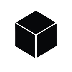 Cube Solid vector illustration icon. Design is Suitable for Web Page, Cube Icon Shape for design Easily editable