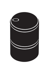 Oil Drum Solid Isolated Vector Design on white background.