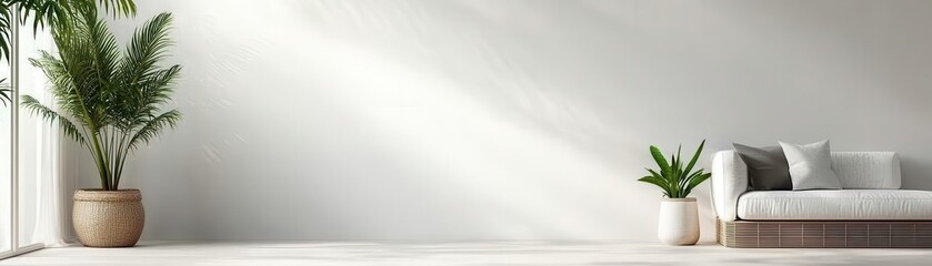 Create a minimal home garden patio with tropical plants