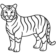 Tiger in One Stroke – Vector Art