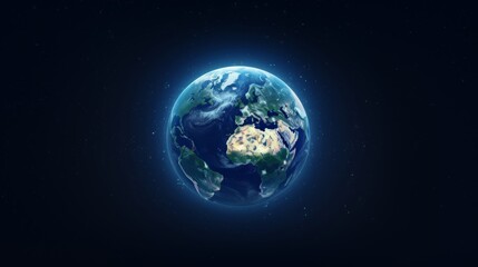 Naklejka premium Serene earth against dark space a minimalist glow effect for depth and tranquility