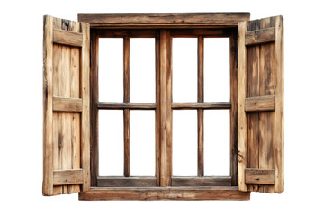 wooden window isolated on white