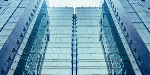 Obraz premium building, architecture, glass, business, office, background, success, construction, window, futuristic, facade, urban, city, sky, reflection, blue, pattern, skyscraper, design, wall, texture, pool, st