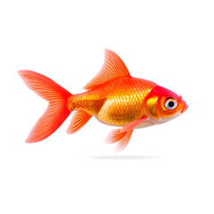 Obraz premium Goldfish isolated on white background