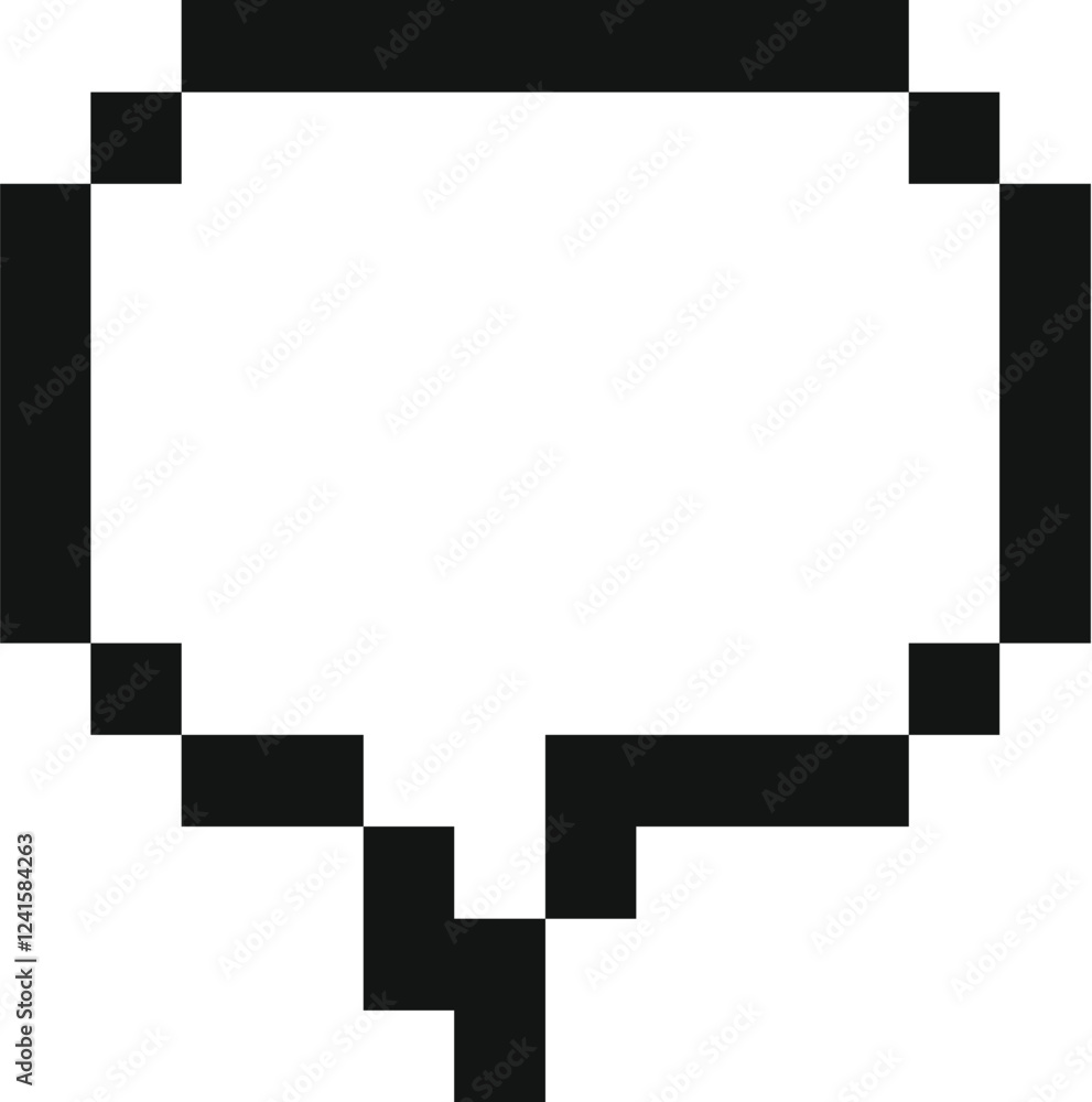 Poster simple pixelated speech bubble representing digital communication