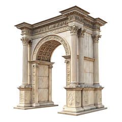 Classic column arch isolated on transparent background