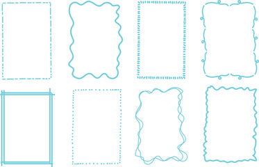 A set of vector frames made of uneven lines.