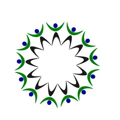 people with raised hands formed a circle in the shape of a flower