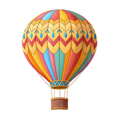 Obraz premium Colorful hot air balloon isolated on transparent background