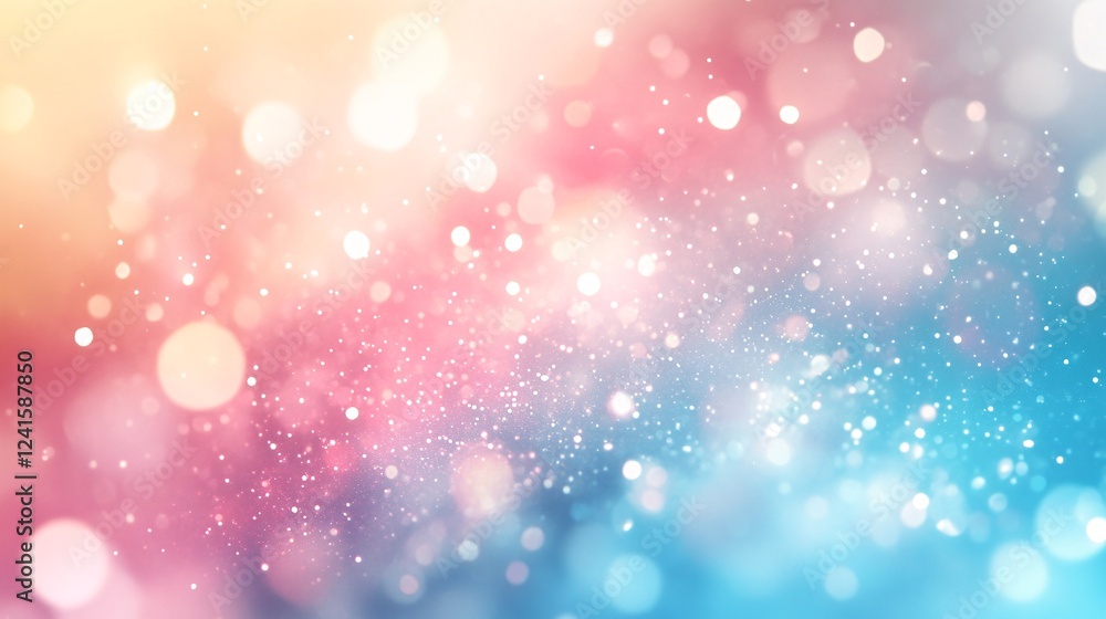 Poster a dreamy blend of pastel colors and sparkling bokeh lights creates a serene and enchanting backgroun