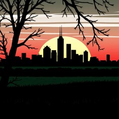 Fototapeta premium City skyline silhouettes in black on white background silhouetted skyline cityscape architecture illustration building city vector