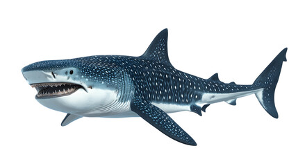 Fototapeta premium Whale shark with dotted pattern skin isolated on white background
