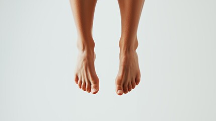 female legs and feet jumping in the air 