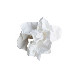 crumpled paper ball on white