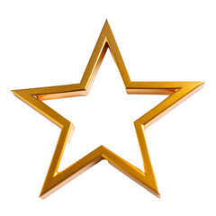 golden star isolated on white background