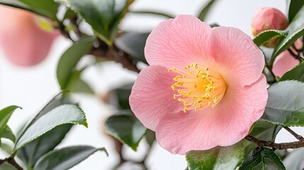 Obraz premium a close up of a pink flower on a tree 
