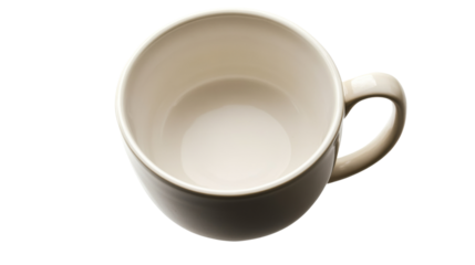 Empty white coffee cup isolated on transparent background
