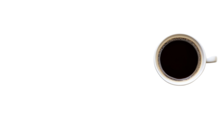 Coffee cup seen from above with transparent background