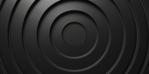 An all-black canvas with minimalistic, concentric circles, Center-focused and orderly design
