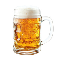 Glass of beer on transparent or white background,png