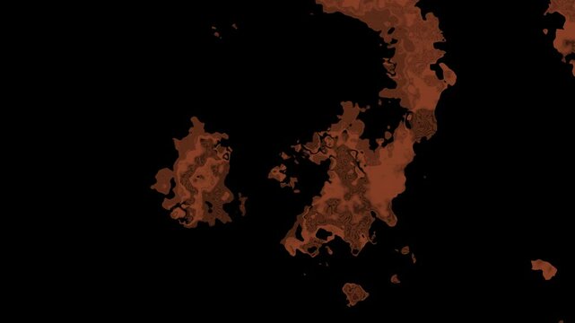 Terra Incognita: A Topographic Map of an Uncharted World in Sepia Tone