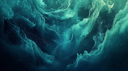 Obraz premium Abstract Teal and White Swirling Cloud Formation