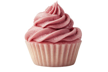 Pink cupcake on a white transparent background 