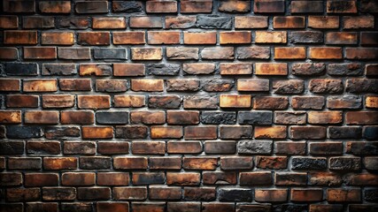 Obraz premium Dark Brick Wall Texture – Rugged and Industrial Background for Urban and Design Projects
