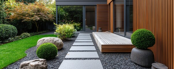 Creating a tranquil zen garden with rock path at home