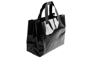 Black plastic shopping bag 
