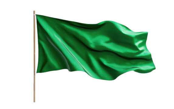 Green flag on transparent or white background,png