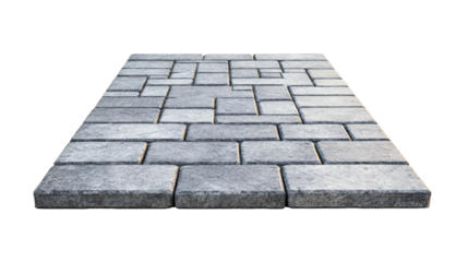 Paving stones creating a walkway on transparent background