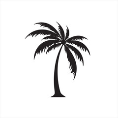 Minimalist palm tree Silhouette Vector