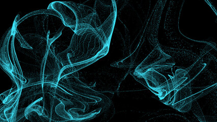 Beautiful Particles with Flare on Black Background in Slow Motion. Looped 3d Animation of Dynamic Wind Particles In The Air With Bokeh.