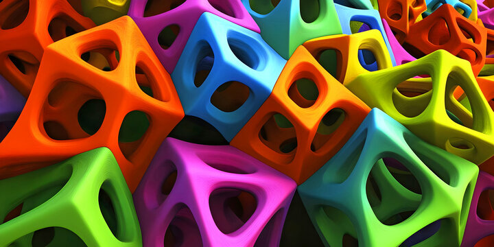 colorful squarish shapes, ai generated.