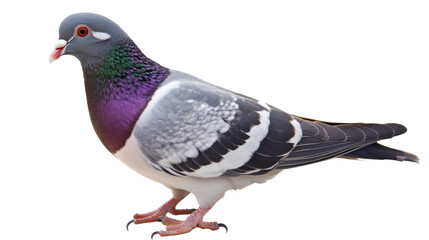 Beautiful pigeon standing on transparent background
