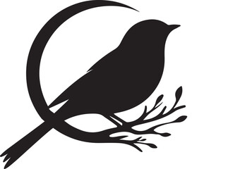 Bird Silhouette vector design with white background