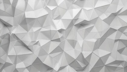 Fototapeta premium geometric white origami 3d pattern with sharp polygonal folds and faceted surface for modern wall decor or abstract background
