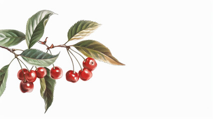 Obraz premium cherries isolated on white background