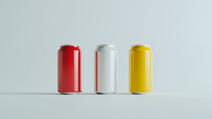 Fototapeta premium cans of different colors on a white background 