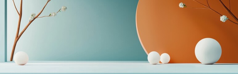 Minimalist luxury mockup background with space for text featuring clean graphic humor symbols, a refined prank-inspired concept, and a smooth modern look for April Fools Day