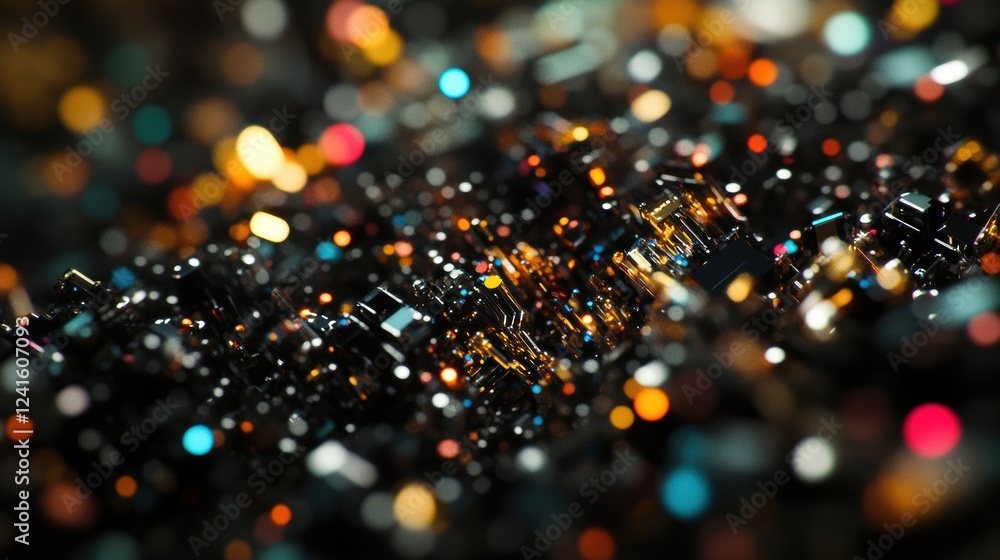 Poster intricate details of a microchip manufacturing process are highlighted, showcasing advanced technolo
