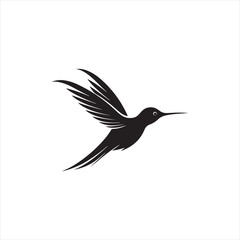  Minimalist hummingbird Silhouette Vector