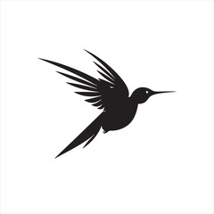  Minimalist hummingbird Silhouette Vector