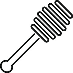 Simple line drawing of a honey dipper, perfect for representing honey, breakfast, or baking
