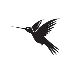 Obraz premium Minimalist hummingbird Silhouette Vector
