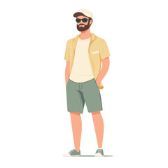 Latvia Man Summer Clothes and Style – A Trendy and Comfortable Vector Illustration for Warm-Weather Fashion
