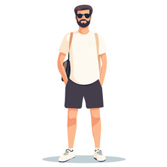 Latvia Man Summer Clothes and Style – A Trendy and Comfortable Vector Illustration for Warm-Weather Fashion
